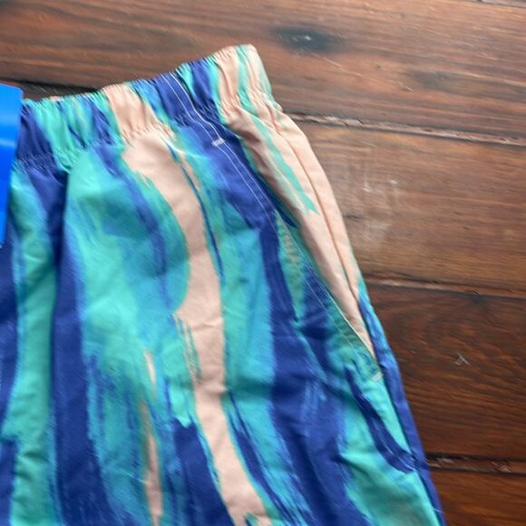 NWT Adidas watercolor lined elastic drawstring waist swim trunks sz L - Picture 2 of 6